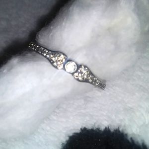 Sterling silver and diamond ring